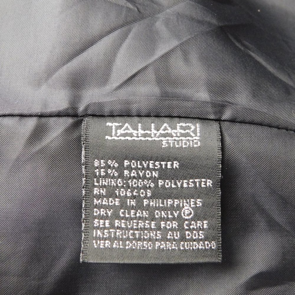 Tahari Grey One Button Herringbone Blazer - Picture 12 of 13